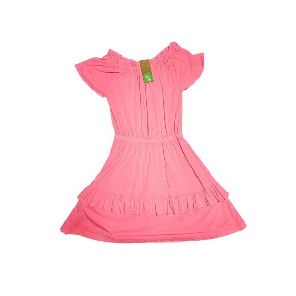 Girls Crewcuts Off-Shoulder NEW Pink Ruffle Dress Size 14 Preppy Resort Girly - Picture 1 of 6